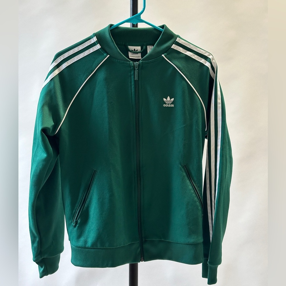 Green Adidas track jacket S